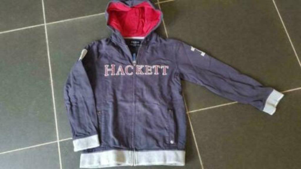 blauwe trui / gilet met kap van Hacket maat 134 - 140, Enfants & Bébés, Garçon, Enlèvement ou Envoi, Pull ou Veste, Hackett