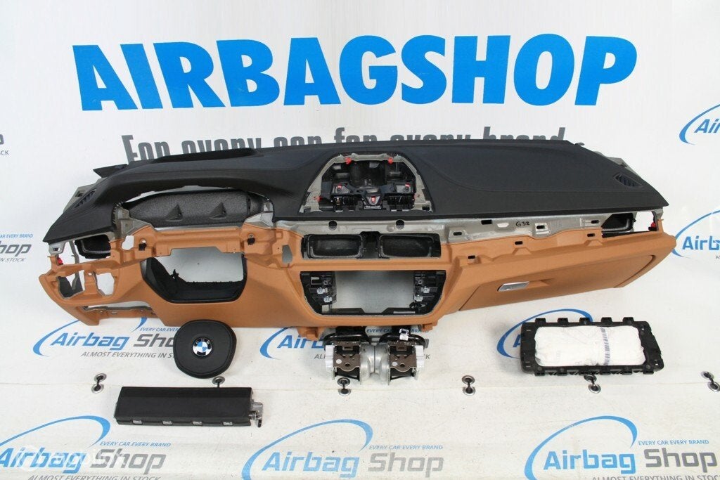 Airbag kit Tableau de bord M cuir brun HUD BMW 5 G30, Enlèvement ou Envoi, Utilisé