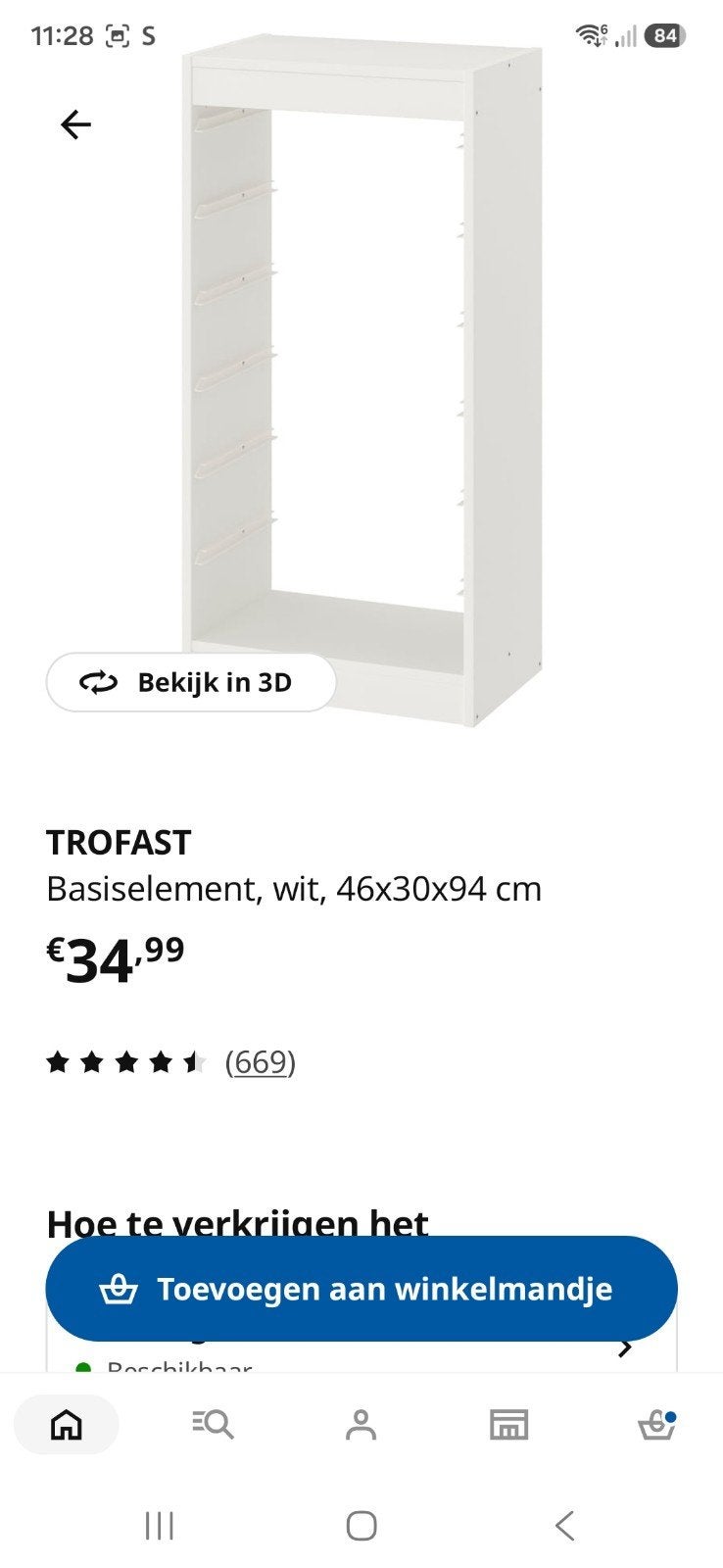 Trofast basiselement, 90 à 105 cm, Enlèvement, Utilisé, Moins de 75 cm