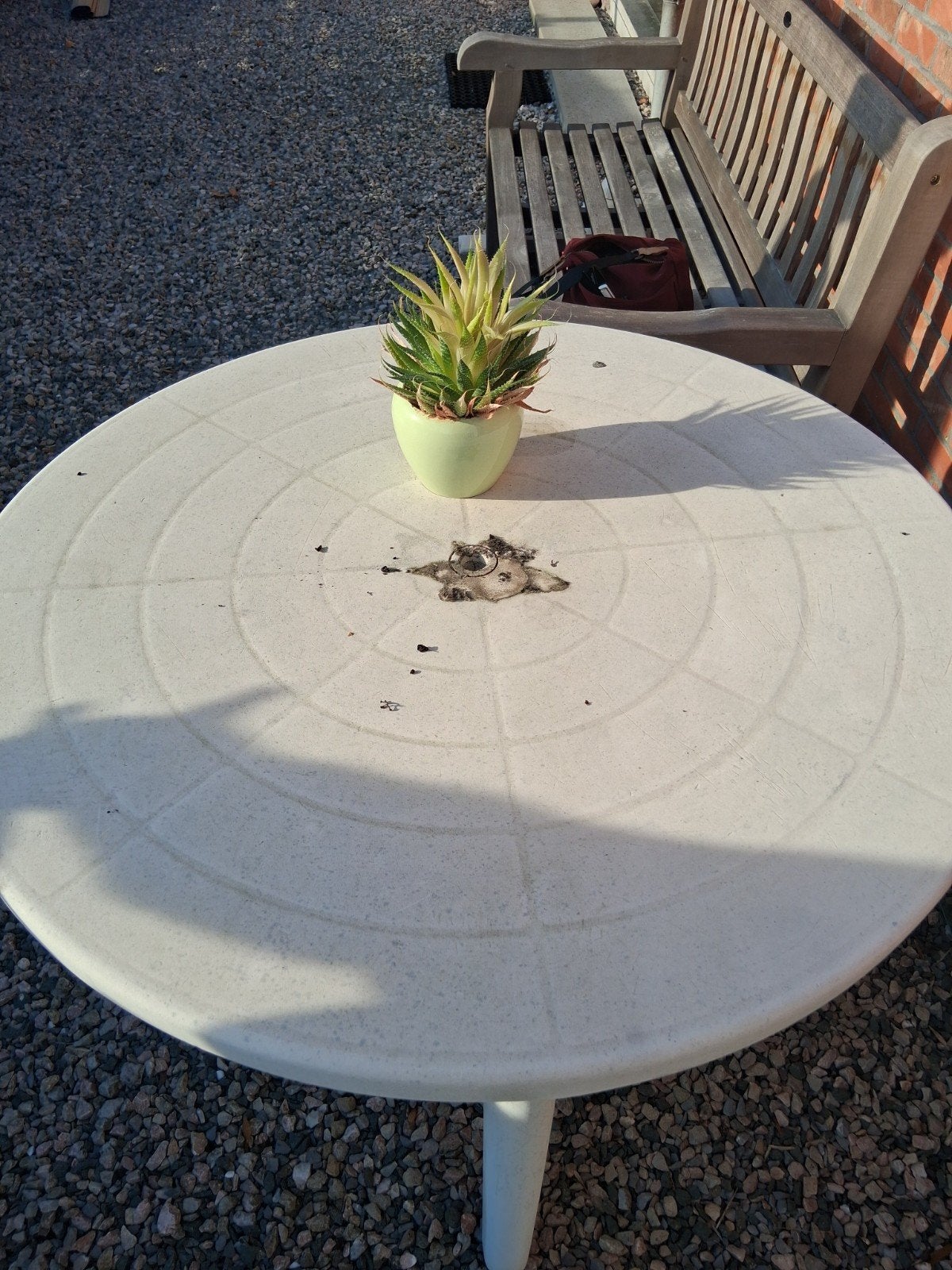 ronde tuintafel, Tuin en Terras, Ophalen, Gebruikt, Rond, Plastic
