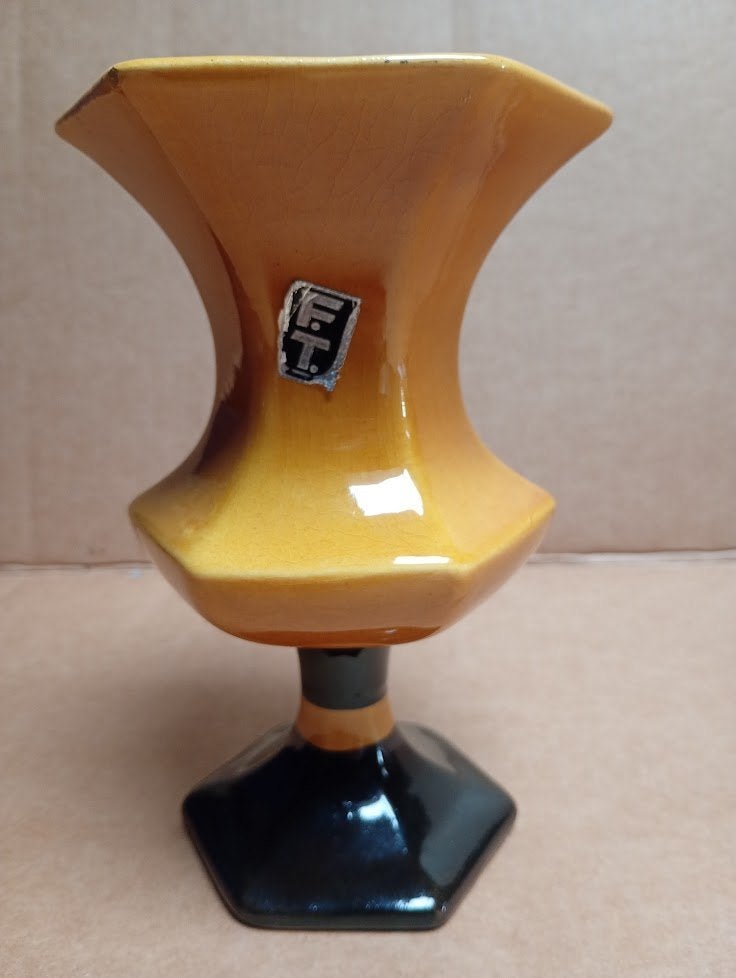 Vase Art Déco/Vintage de la Faïencerie de Thulin ('50), Antiquités & Art, Antiquités | Vases, Enlèvement ou Envoi