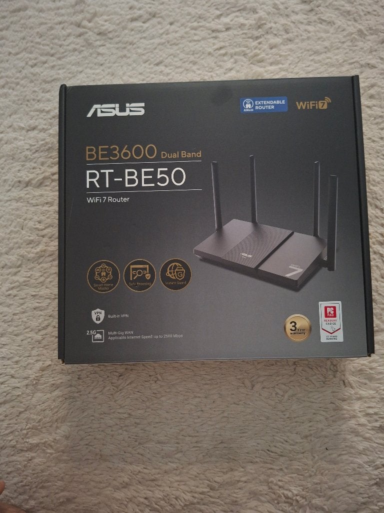 Routeur WiFi 7 bi-bande ASUS RT-BE50 (BE3600), Informatique & Logiciels, Enlèvement ou Envoi, Comme neuf, Routeur avec modem, ASUS