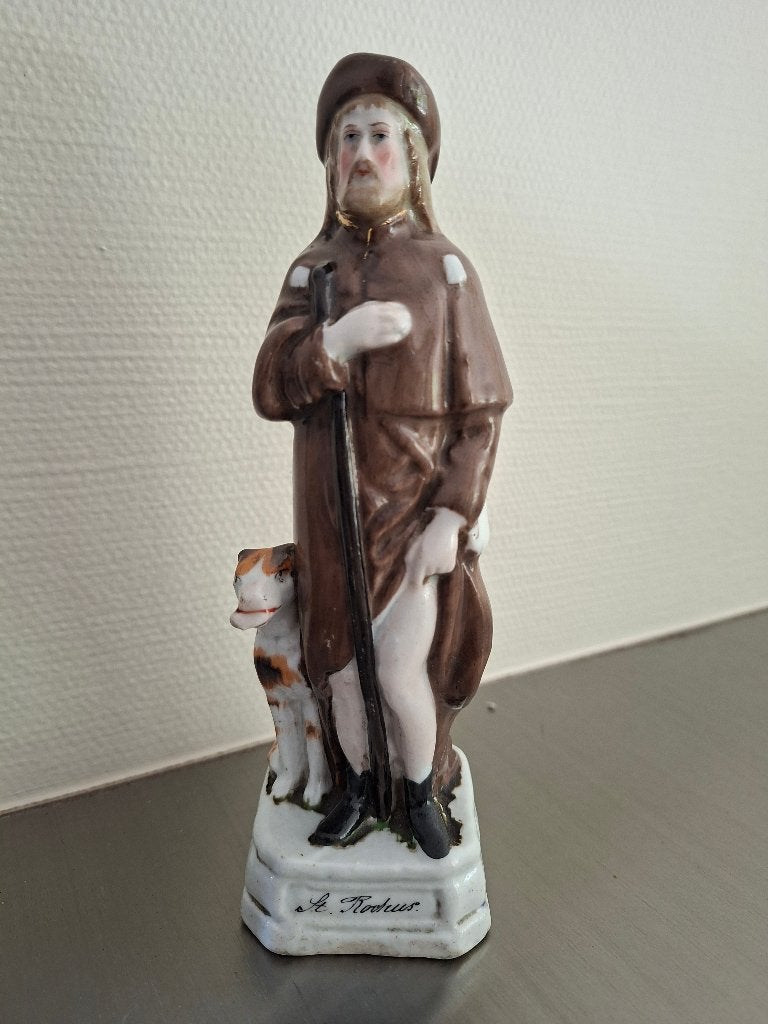 Figurine en porcelaine « Saint Rochus », Antiquités & Art, Enlèvement ou Envoi