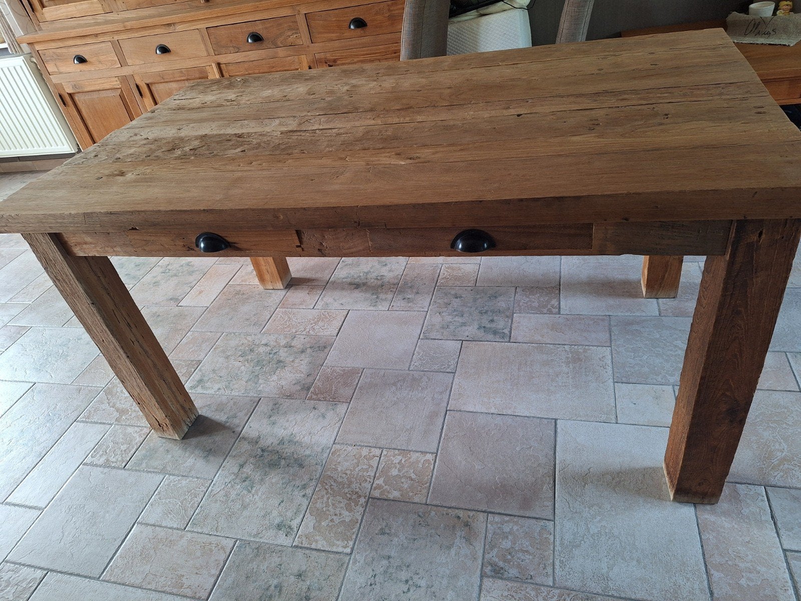tafel in vol hout, Ophalen, Teakhout