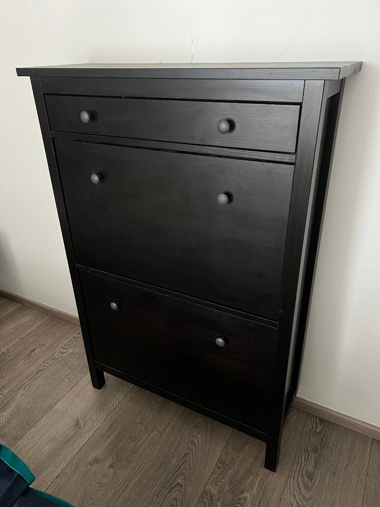 IKEA HEMNES schoenenkast met 4 vakken – zwartbruin, Enlèvement, Utilisé