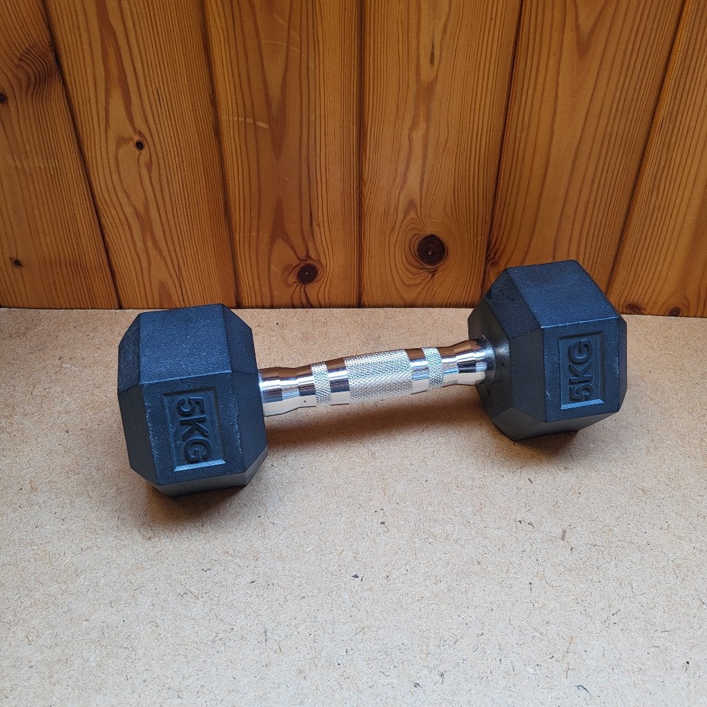 Gewicht, dumbbell 5 kg, Sports & Fitness, Enlèvement ou Envoi, Utilisé, Bras, Haltère