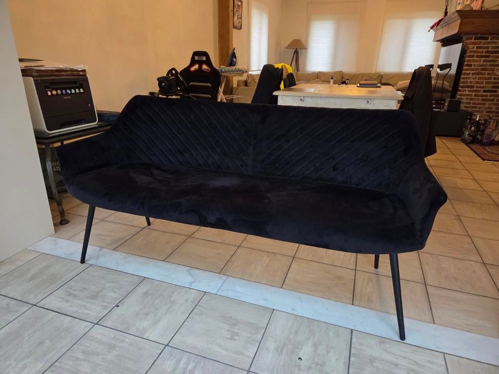 Fauteuil/canapé design en velours noir Riverdale NEW, Enlèvement, Neuf, Tissus