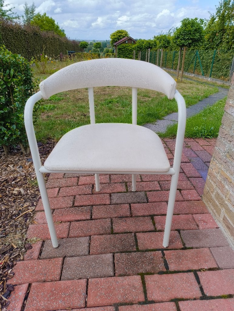 4 witte stoelen met armleuning, Huis en Inrichting, Stoelen, Ophalen, Wit, Vier, Modern