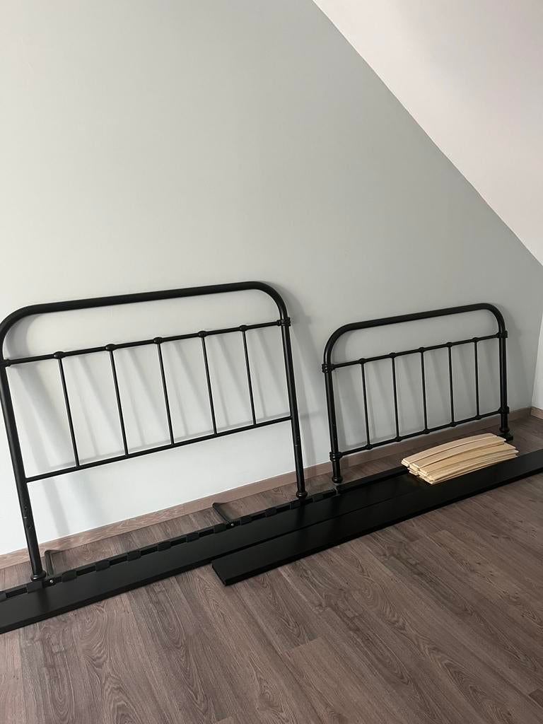 Twijfelaar New york met lattenbodem 120x200, Enlèvement, Utilisé, Queen size