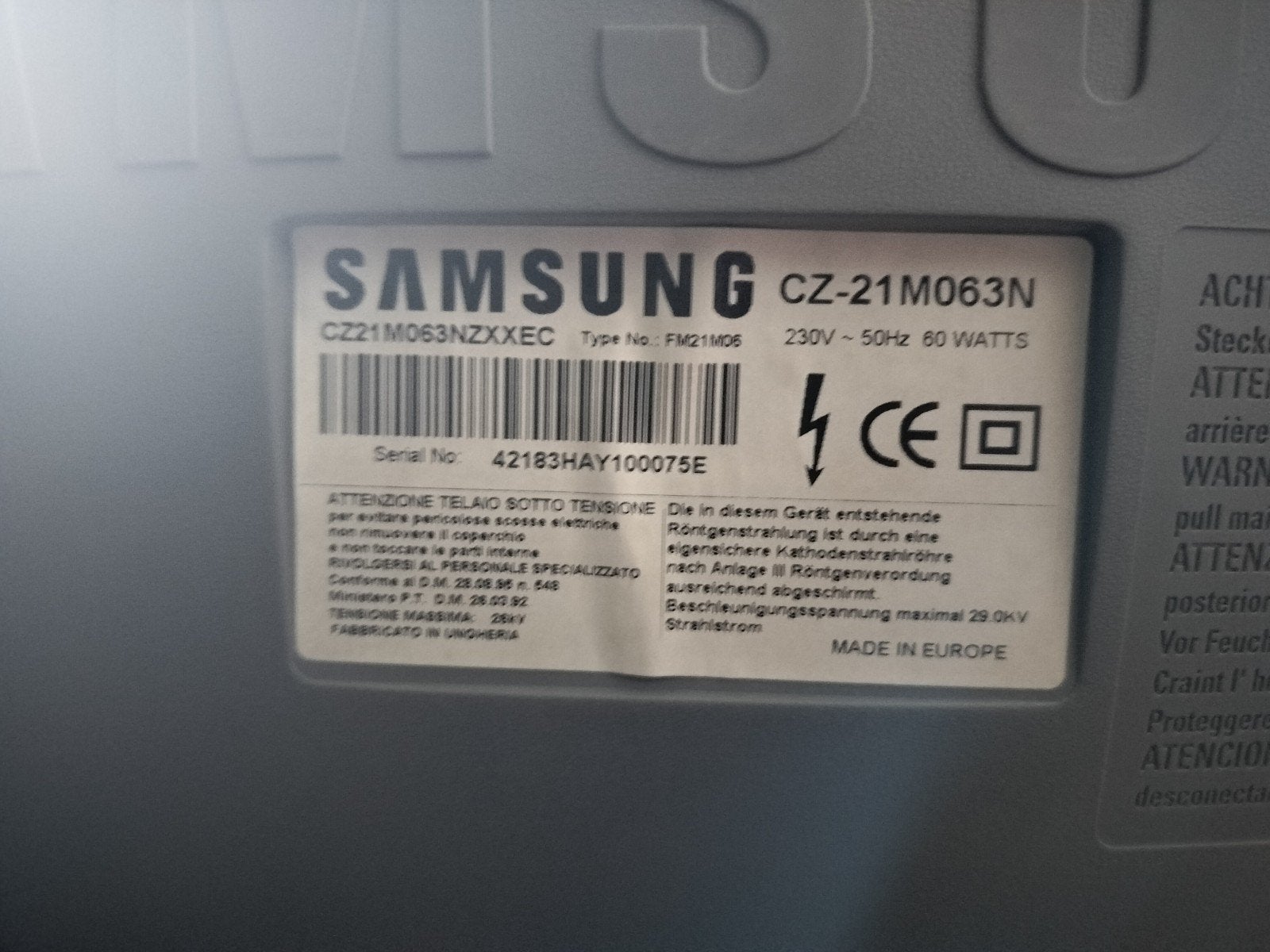 Samsung crt, Audio, Tv en Foto, Ophalen, Niet werkend, 40 tot 60 cm, Samsung