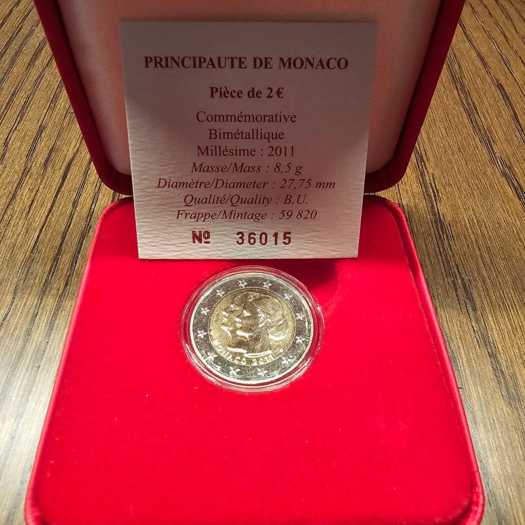 Monaco 2011 BU - Huwelijk Albert & Charlène, Postzegels en Munten, Munten | Europa | Euromunten, Ophalen, Monaco, 2 euro, Setje