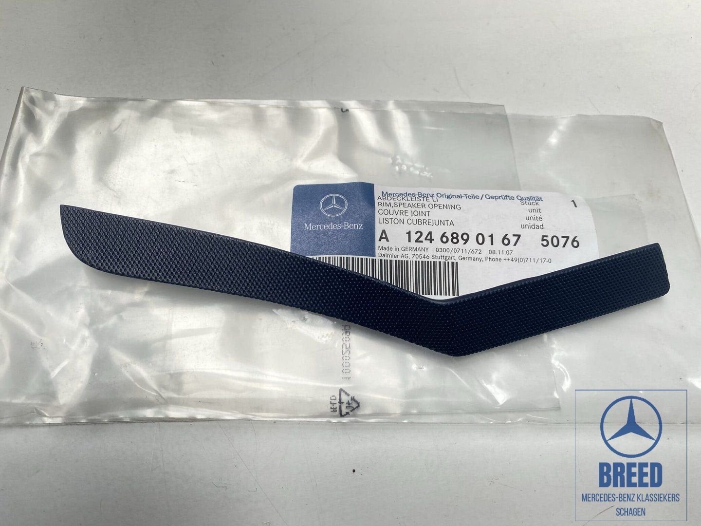 NOS lijstje luidsprekerafdekking blauw links Mercedes W124, Auto-onderdelen, -, Nieuw, Ophalen of Verzenden, -