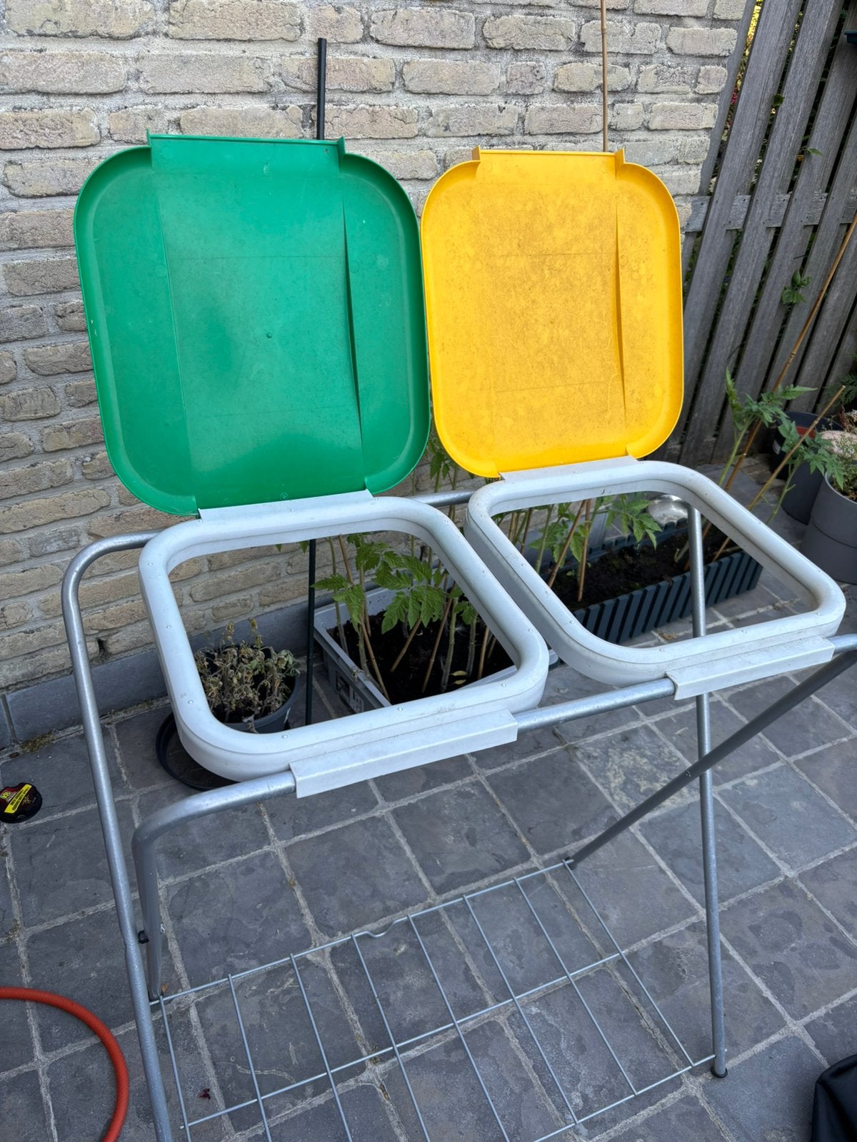 Afvalzakhouder voor 2 vuilniszakken, Huis en Inrichting, Woonaccessoires | Prullenbakken, Ophalen, Gebruikt, 40 liter of meer