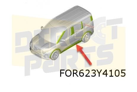 Ford Transit Courier (1/24-) stootlijst Links achter (bij sc, Neuf, -, -, Ford
