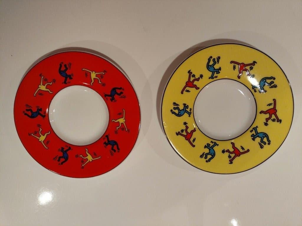 Keith Haring espresso kopjes Könitz porselein (2 sets), Ophalen of Verzenden, Nieuw, Porselein, Kop en/of schotel