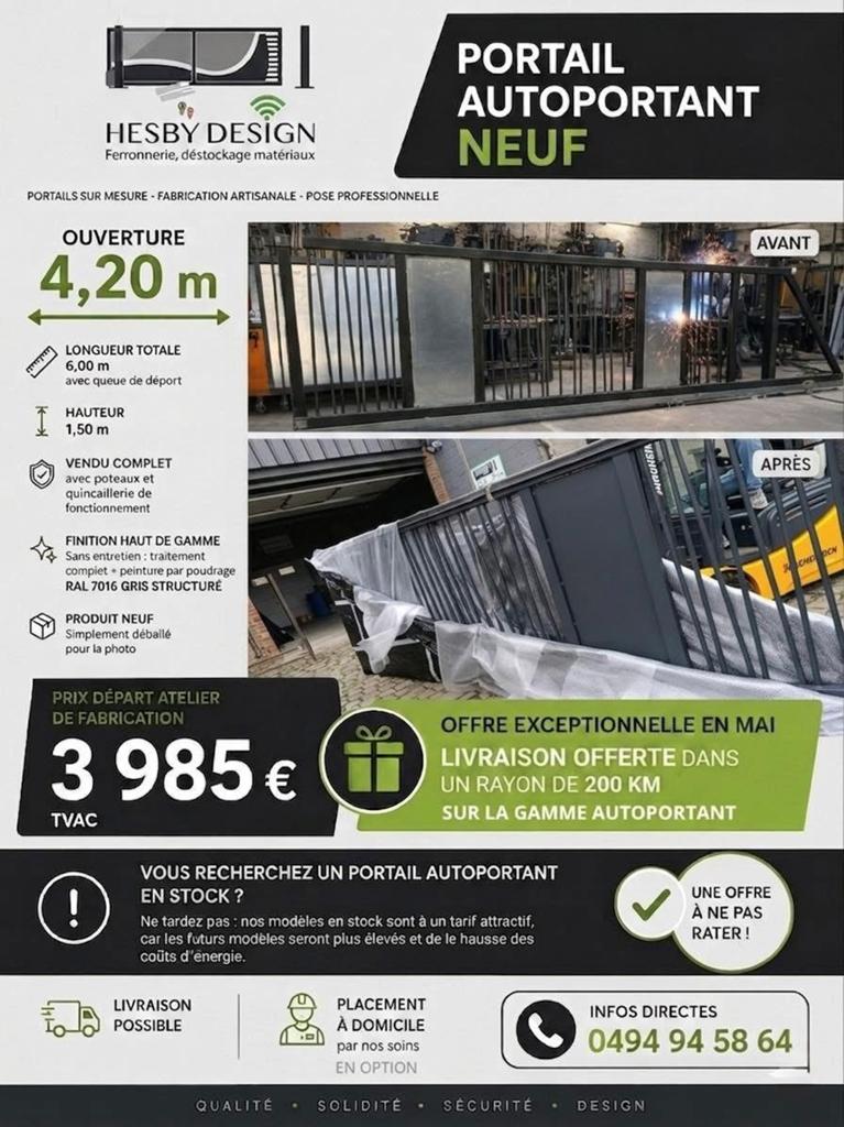 PORTAIL - barrière - neuf - destockage