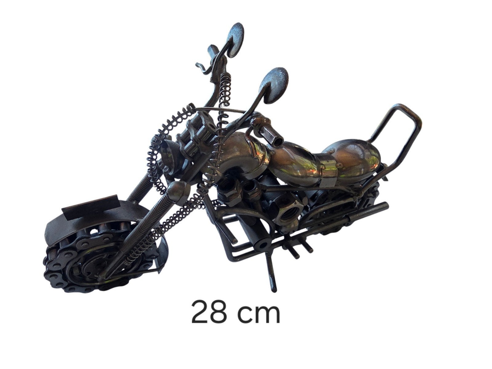 Chopper-motorsculptuur van gerecycled metaal/Art Industrial, Ophalen of Verzenden