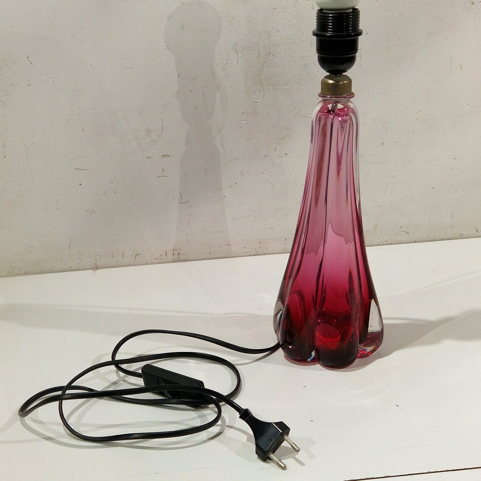 Val saint lambert tafellamp ,  roze paars kleur, Enlèvement ou Envoi