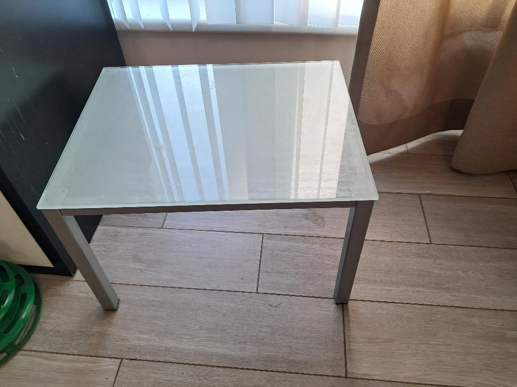 Glazen tafeltje, Moins de 55 cm, Carré, Verre, Enlèvement