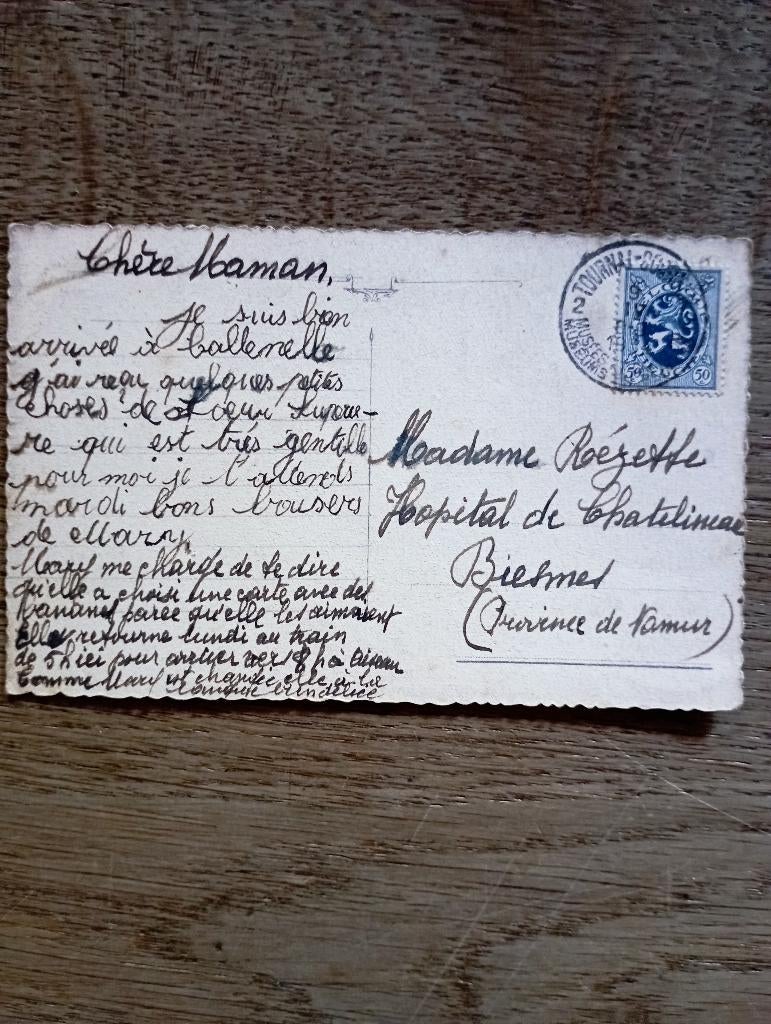Très ancienne carte postale, Collections, Envoi, Affranchie