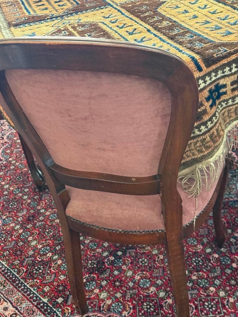 notenhouten eethoek, Ophalen, Gebruikt, 4 tot 6 stoelen