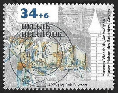 1 Postzegel België 1996 Museum Vleeshuis, Enlèvement ou Envoi, Affranchi, Oblitération 1er jour, Autre