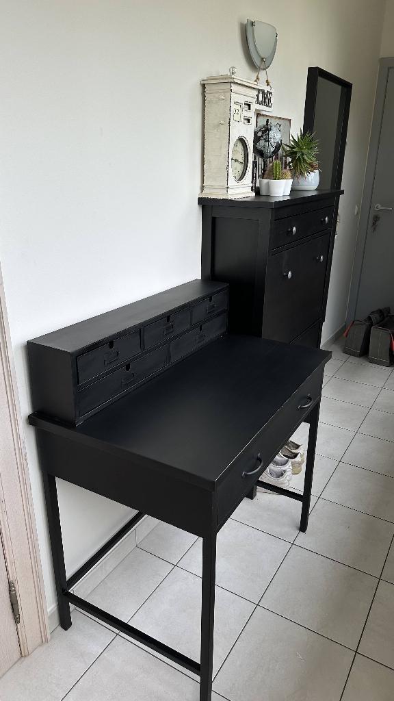 Zwarte Bureau 88,5 x 55,5 x 98 - Maison du Monde, Ophalen, Gebruikt, Metaal, Secretaire