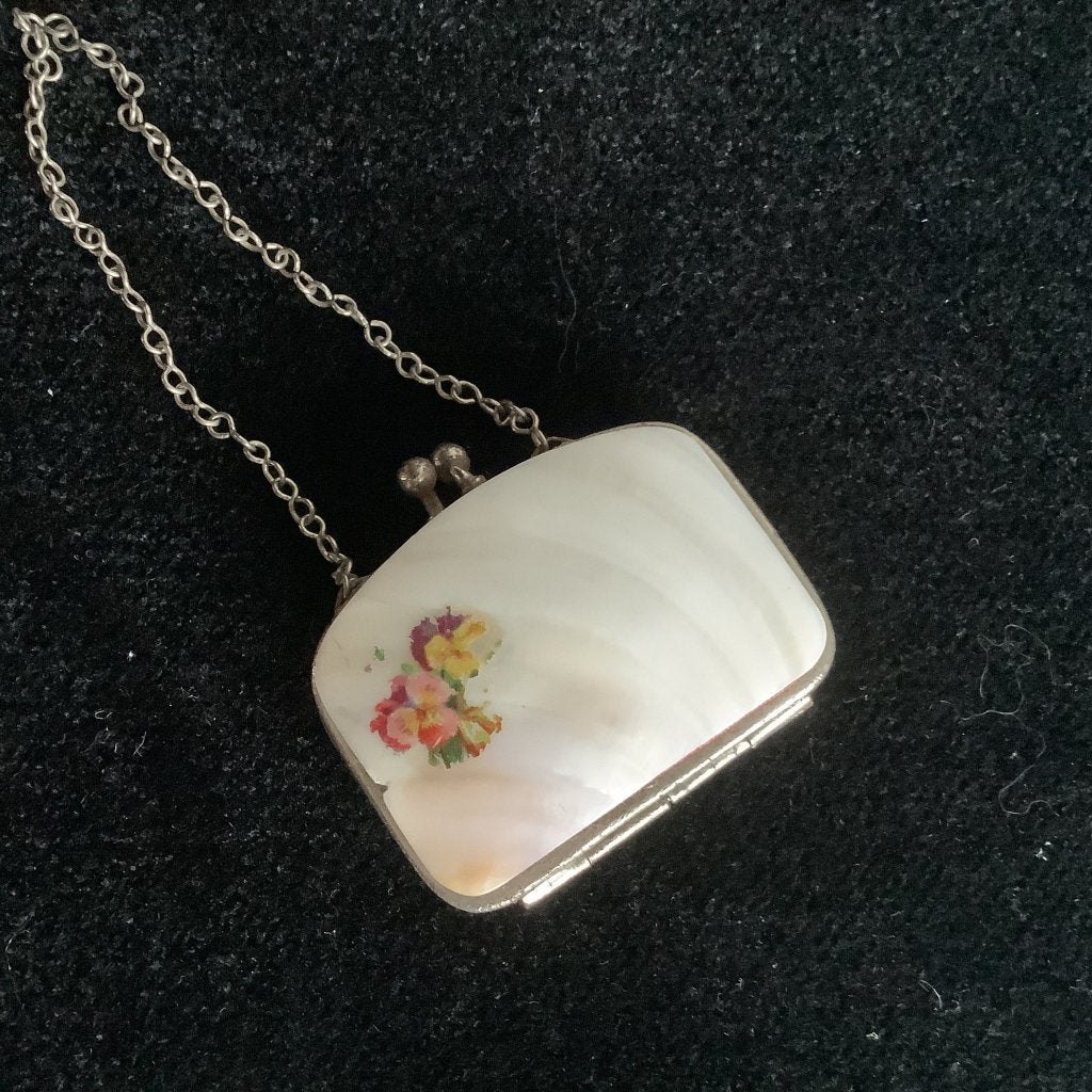 Antiek mini beursje / portomonneetje uit parelmoer, Ophalen of Verzenden