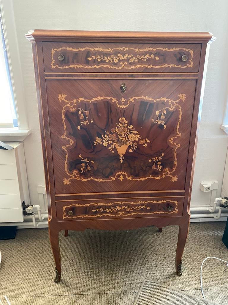 Vintage Italiaanse marqueterie coctail bar LouisXV stijl -, Antiek en Kunst, Ophalen