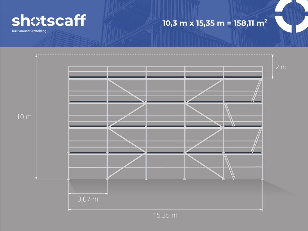 Gevelsteiger | 160 m² | We zullen de configuratie aanpassen., Doe-het-zelf en Bouw, Verzenden, Nieuw, Gevelsteiger, 5 meter of hoger