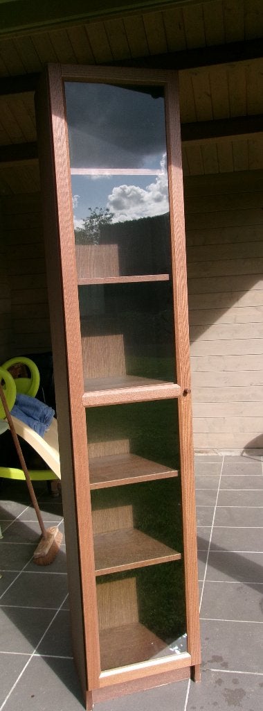 Boekenkast met vitrinedeur, Ophalen, Minder dan 50 cm, Gebruikt, 200 cm of meer