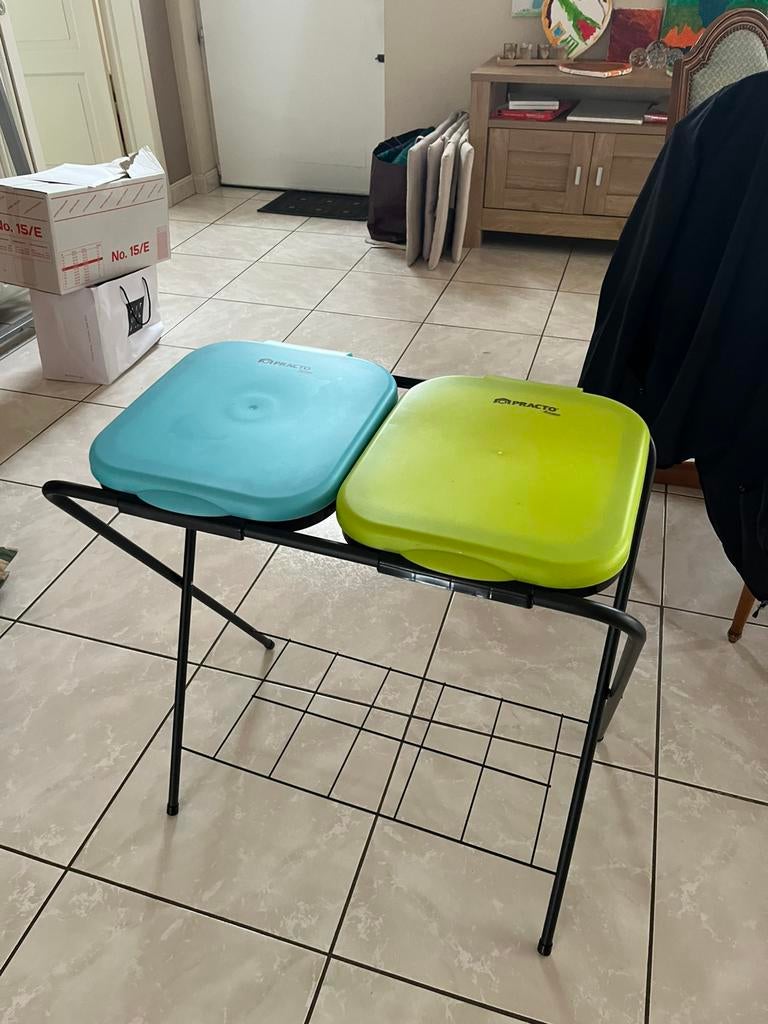 Dubbele afval/recycling bak met standaard – als nieuw, Enlèvement, Comme neuf