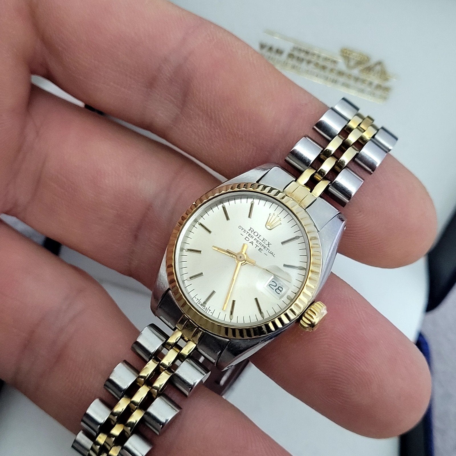 Rolex datejust oyster perpetual 26 mm, Handtassen en Accessoires, Horloges | Dames, Ophalen, Rolex, Zo goed als nieuw, Goud
