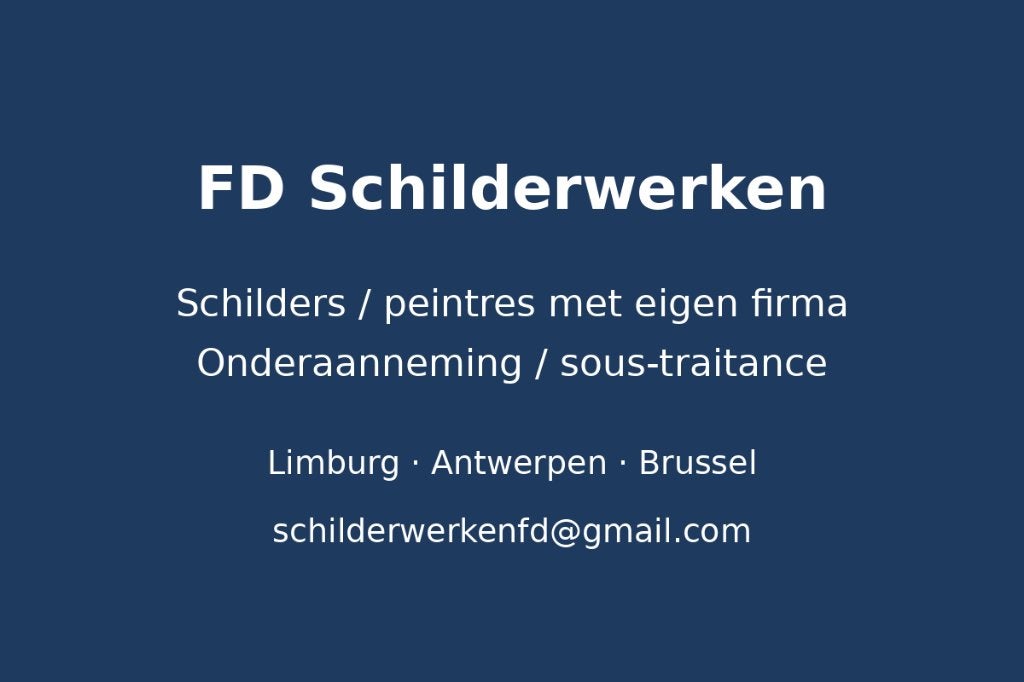 FD Schilderwerken zoekt schilders met eigen firma