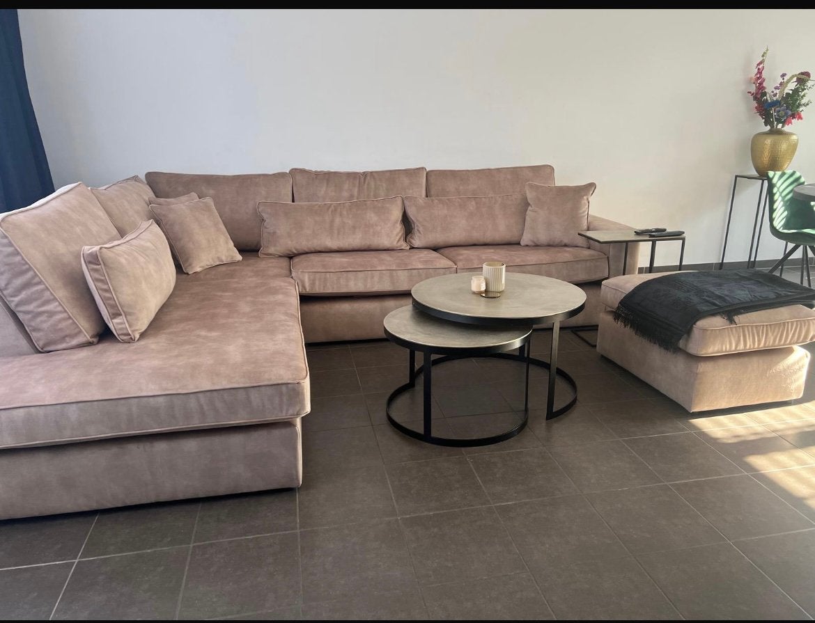 Canapé avec pouf, Enlèvement, Comme neuf, Tissus, Modern