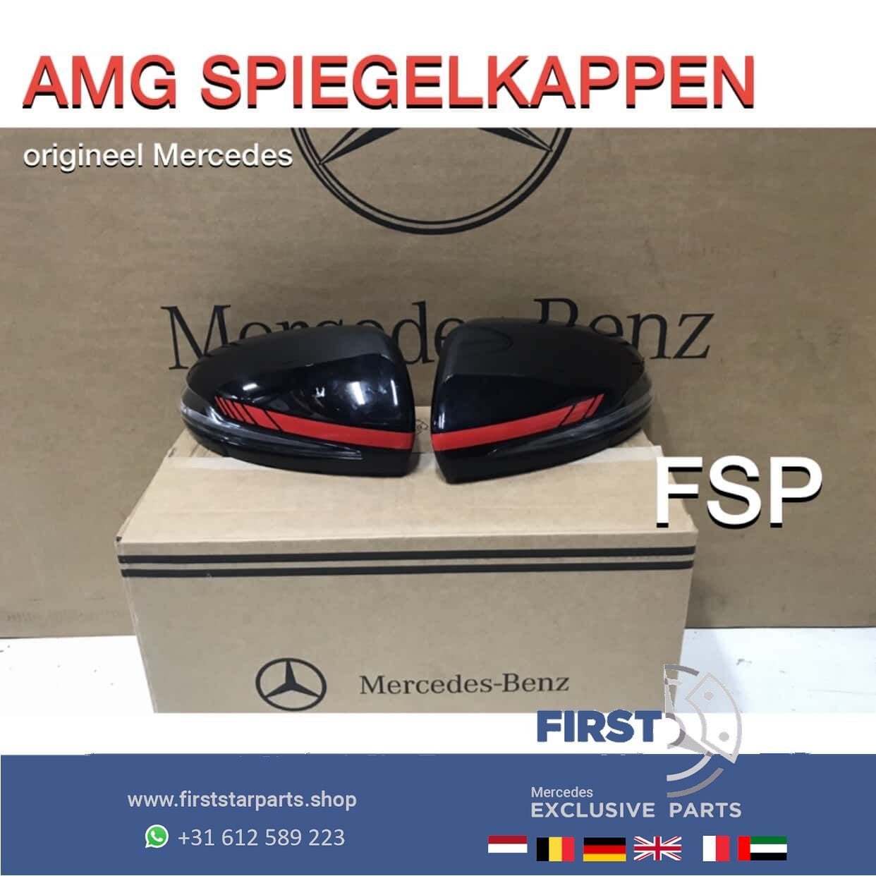 W205 S205 W253 C253 C GLC Klasse C63 GLC63 AMG SPIEGEL KAP S, Gebruikt, -, Ophalen of Verzenden, -
