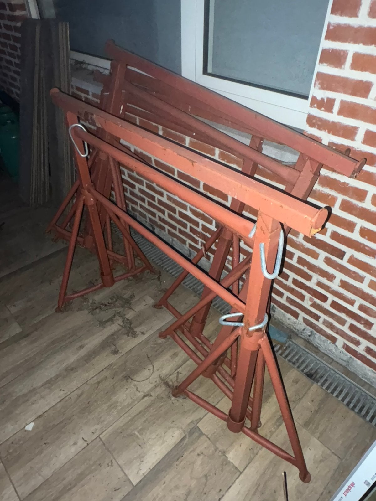 Lot de 4 tréteaux de maçon réglables, Jardin & Terrasse, Bancs de jardin, Comme neuf, Enlèvement ou Envoi