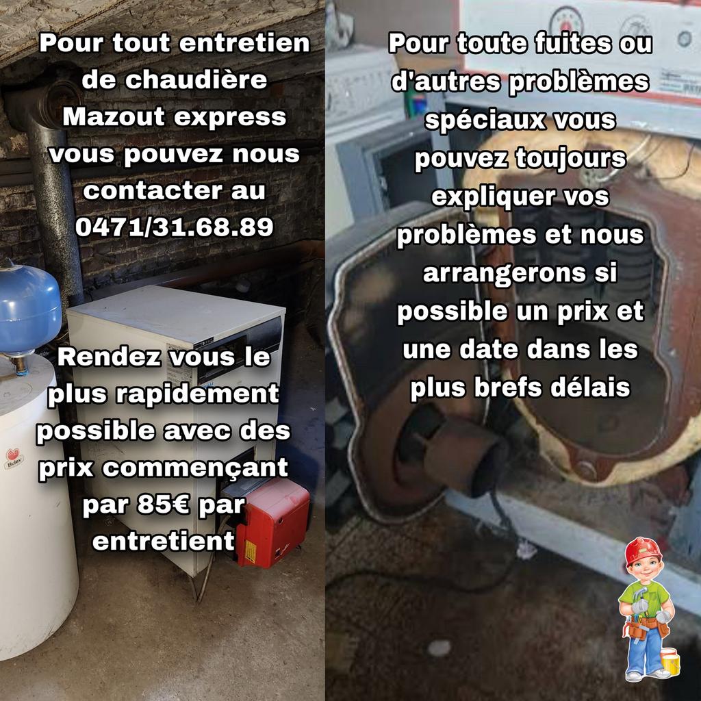 Entretien chaufière à mazout express, Convient comme travail d'appoint