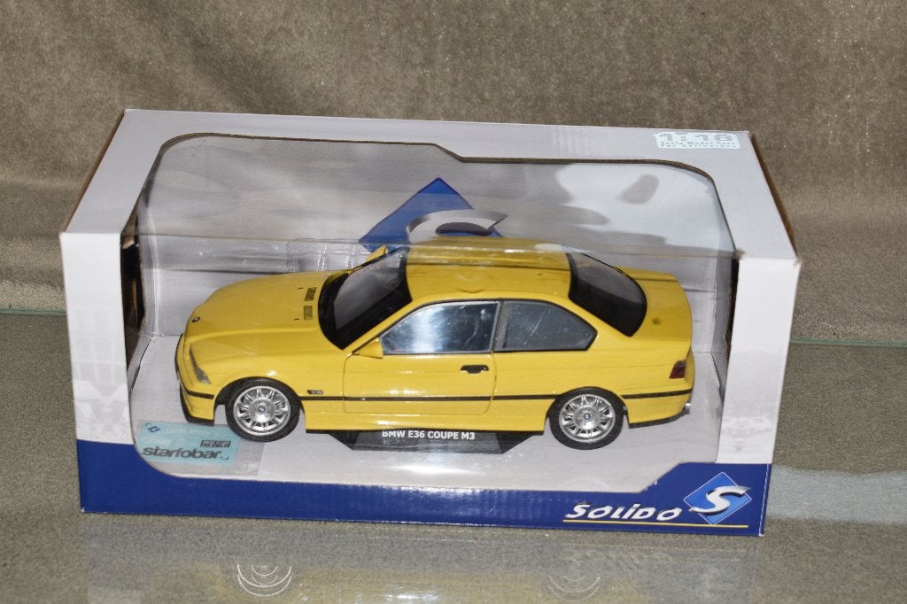 miniature automobile 1:18 neuf solido BMW E36 coupe M3 jaune, Hobby & Loisirs créatifs, Enlèvement ou Envoi, Neuf, Solido