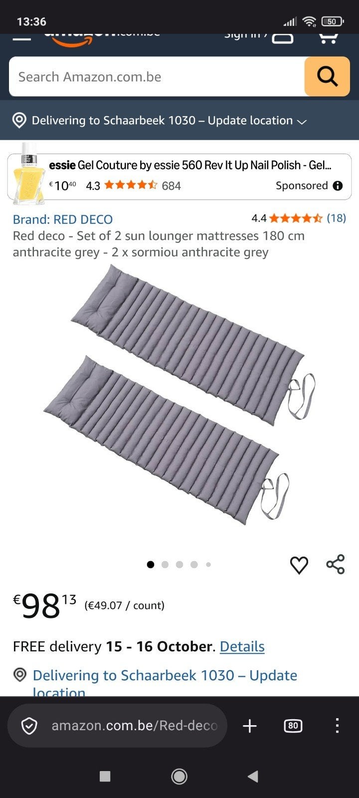 Deux matelas de jardin neuf, Tuin en Terras, Ophalen of Verzenden, Nieuw