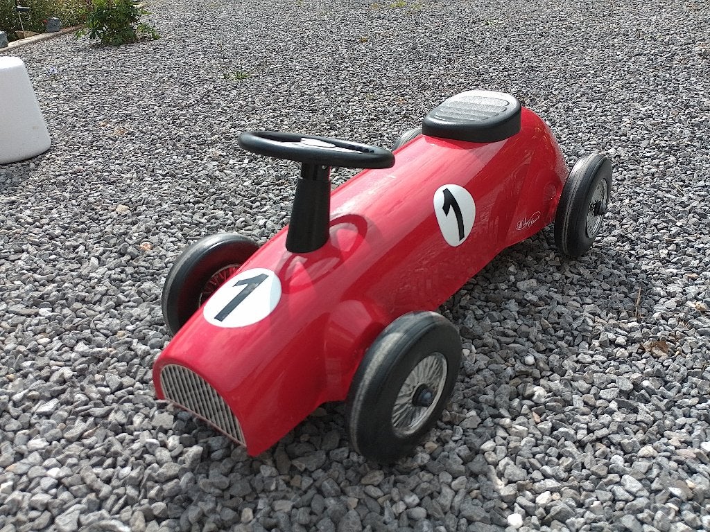 Metalen retro loopauto, Kinderen en Baby's, Ophalen, Gebruikt, Loopvoertuig
