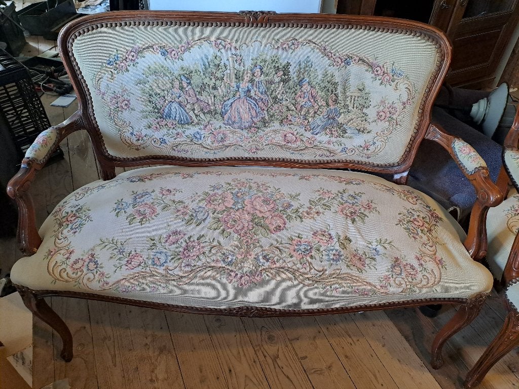 Ensemble chaises et fauteuil ancien, Maison & Meubles, Enlèvement, Utilisé, Bois