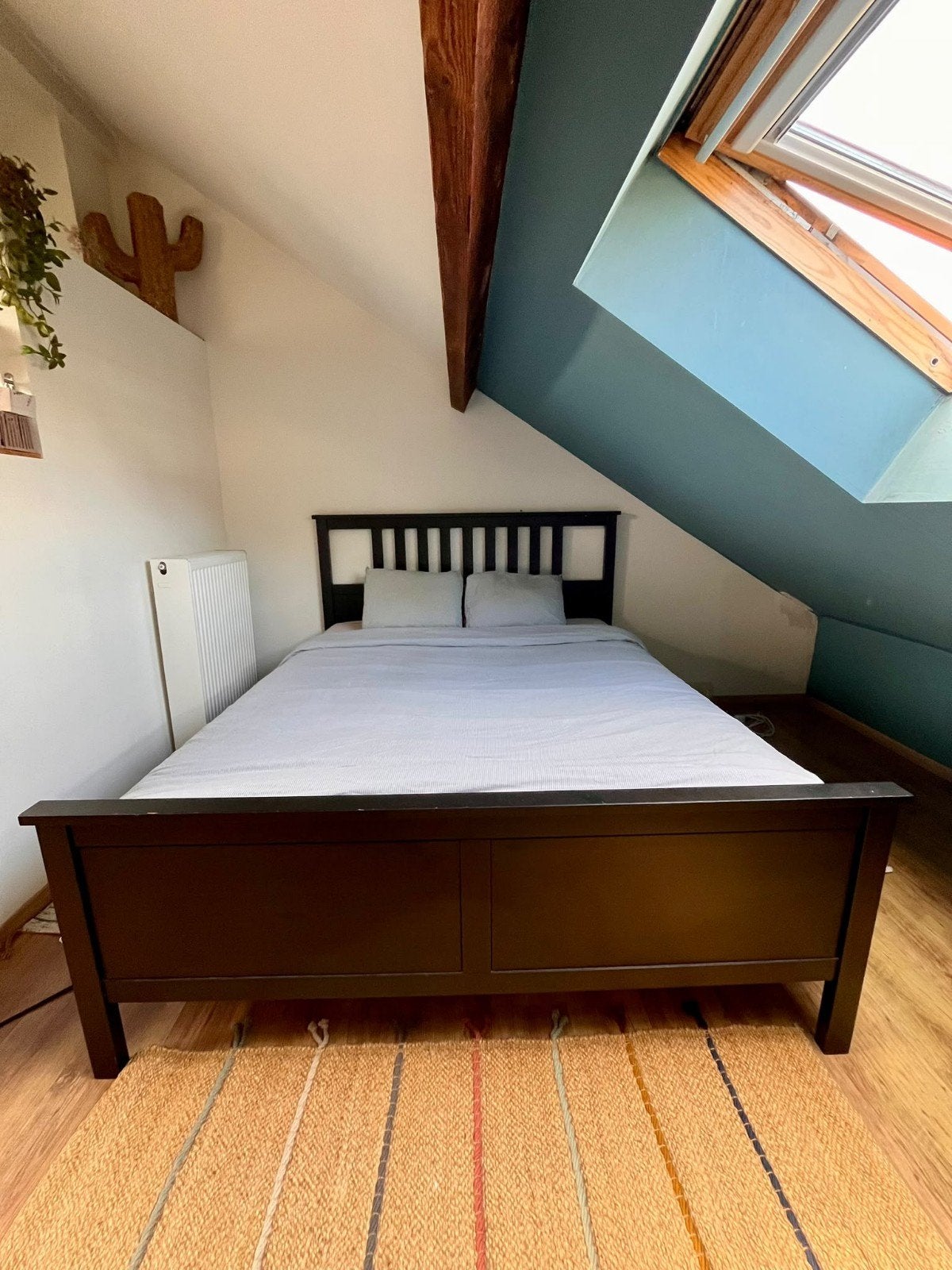 lit IKEA Hemnes + sommier Leyskens + Matelas polypropylène, Maison & Meubles, Enlèvement, Deux personnes, 200 cm, 160 cm