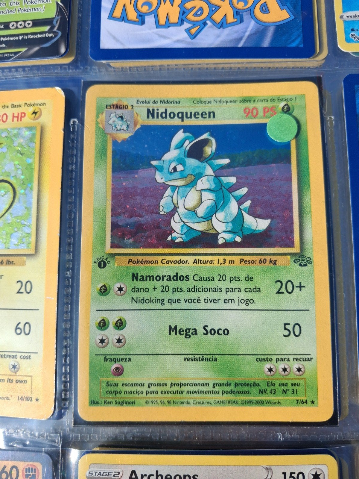 1 st edetion nidoqueen jungle set, Hobby en Vrije tijd, Ophalen, Zo goed als nieuw, Losse kaart, Foil