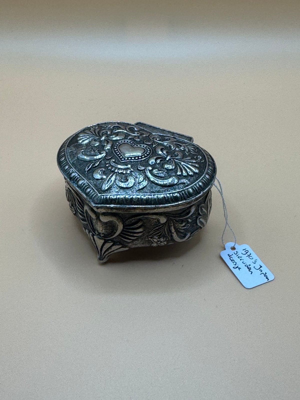 Vintage Metalen sieradendoosje Japan Mid Century Design 1950, Antiek en Kunst, Ophalen