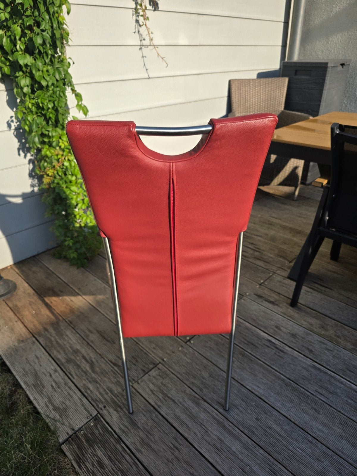 6 nieuwe lederen stoelen, Maison & Meubles, Chaises, Enlèvement, Cinq, Six Chaises ou plus, Neuf, Rouge