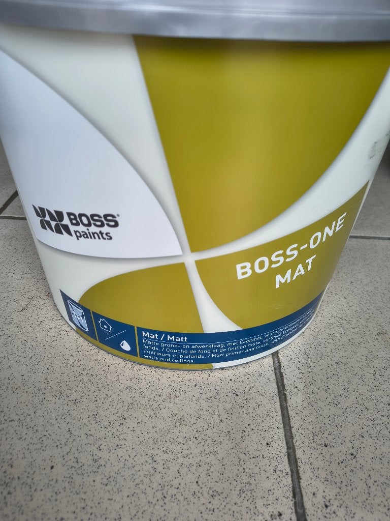 Boss matte verf wit 10L., Doe-het-zelf en Bouw, Verf, Beits en Lak, Ophalen, Wit, Nieuw, Verf