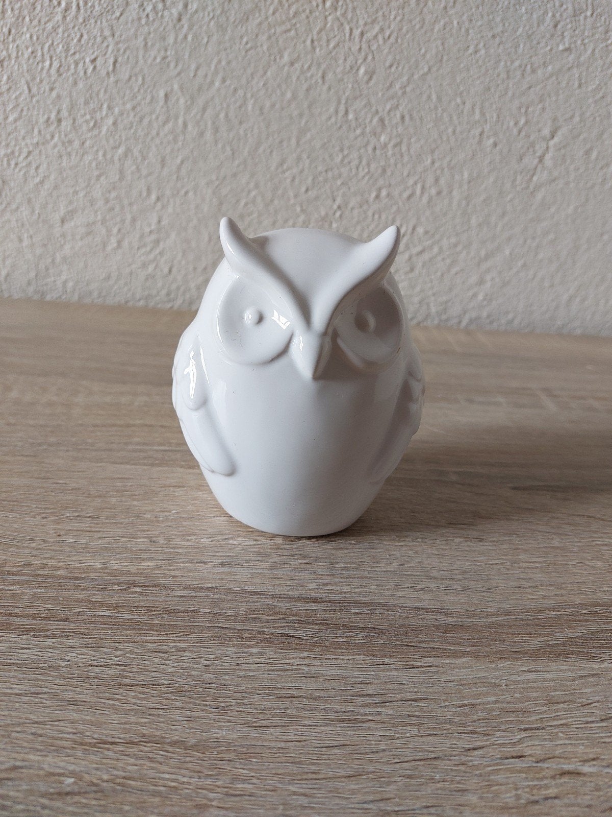 Jolie statuette chouette en céramique blanche - 10 cm, Enlèvement ou Envoi, Blanc