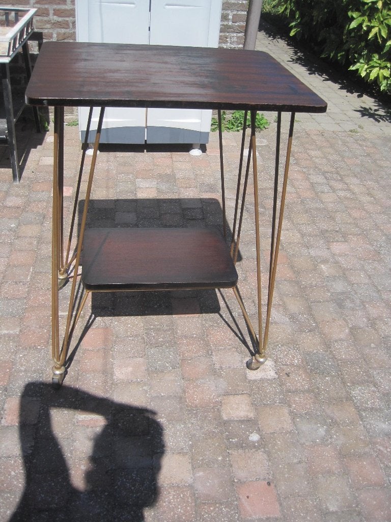 oude tv tafel op wielen jaren 50, Antiek en Kunst, Ophalen