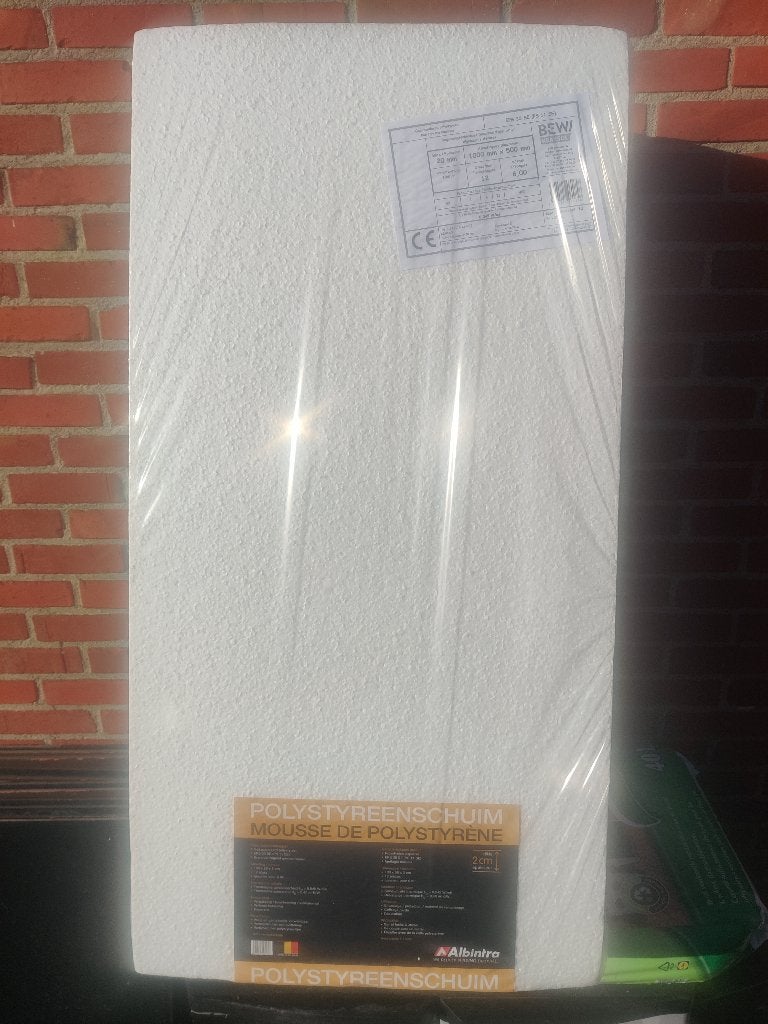 Isolatieplaten EPS 100x50x2 R0,4 6M², Minder dan 4 cm, Dakisolatie, Nieuw, Piepschuim (Tempex)